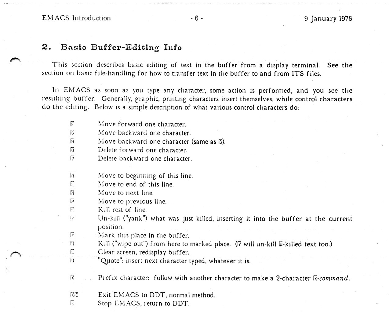 45 年前的 Emacs 使用手册，其中很多在 macOS 中可以直接使用